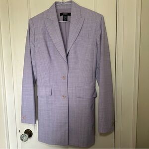 Lavender Two Button Single Breasted Blazer with Metallic Silver Pinstripe